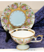 Royal Vienna by Arnart - Gold Cup &amp; Aqua Blue Saucer - 1 Set (2 pieces) - €21,55 EUR