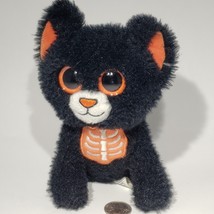 DanDee Black and Orange Halloween Skeleton Cat 7&quot; Plush - £18.34 GBP