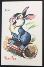 VTG 1950s Walt Disney Tobler Chocolates Thumper Pan Pan Postcard Bambi France - £14.57 GBP