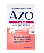 AZO Boric Acid Vaginal Suppositories 600mg PH Balance 30 Count Exp 07/26 - $329.27 MXN