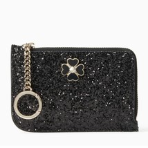 Kate Spade Wallet L-Zip Card Holder Medium Odette Glitter Black - $49.49