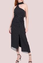 $149 Rachel Roy Women's Printed Asymmetric Halter Dress Sz:12 -Black Whi... - $34.16