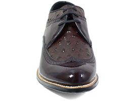 Stacy Adams Mens Dayton Burgundy Shoes Wing Tip  Ostrich Print Shiny 00375-05 image 2