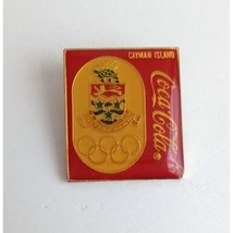 Vintage Coca-Cola Cayman Island With Colorful Shield Olympic Lapel Hat P... - $10.19