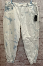 Forever 21 + Plus Size Womens Jogger Jeans Denim Tie Dye White Blue Size 1X NEW - £28.30 GBP