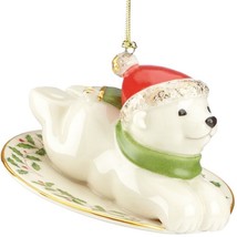 Lenox The Polar Bear Express Ornament Holiday Pattern Saucer Sled Christmas NEW - £19.18 GBP