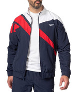 Reebok Classic Vector Windbreaker Mens Tracktop Lined Jacket Logo: Blue ... - £25.49 GBP