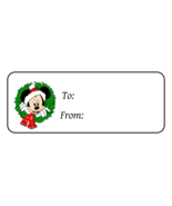 30 CHRISTMAS GIFT TAGS STICKERS ENVELOPE SEALS LABELS TO FROM MICKEY MOUSE - £5.86 GBP