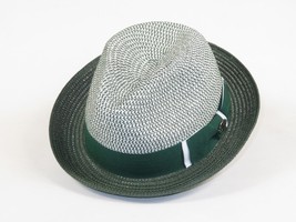 Men's Bently Soft Fedora Briad Straw Hat Stingy Brim Gino Gi216 Green White image 3