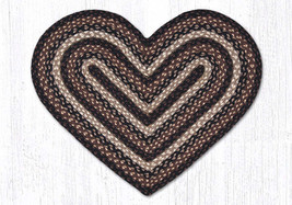 Earth Rugs C-313 Mocha Frappuccino Heart Braided Rug 20&quot; x 30&quot; - £31.74 GBP