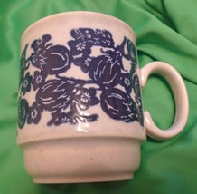 Vintage White &amp; Blue Coffee Tea CUP MUG made in England - decor collecti... - £8.10 GBP