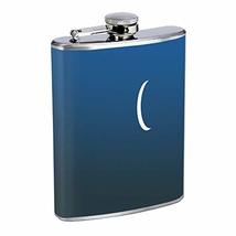 Crescent Moon Hip Flask Stainless Steel 8 Oz Silver Drinking Whiskey Spirits Em1 - £7.82 GBP