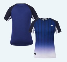 YONEX 24F/W Women&#39;s Badminton T-Shirts Sports Short-Sleeve Blue NWT 242TS002F - $60.21