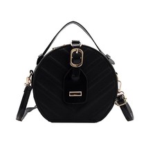 Leisure Messenger Bag Women Mini Solid PU Leather Small Round  Buckle Shoulder C - £19.27 GBP