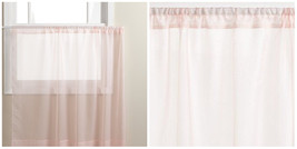Short Panel Solid Sheer Window Curtain Rod Pocket 58 Inch x 36" - L Pink - P01 - £17.22 GBP