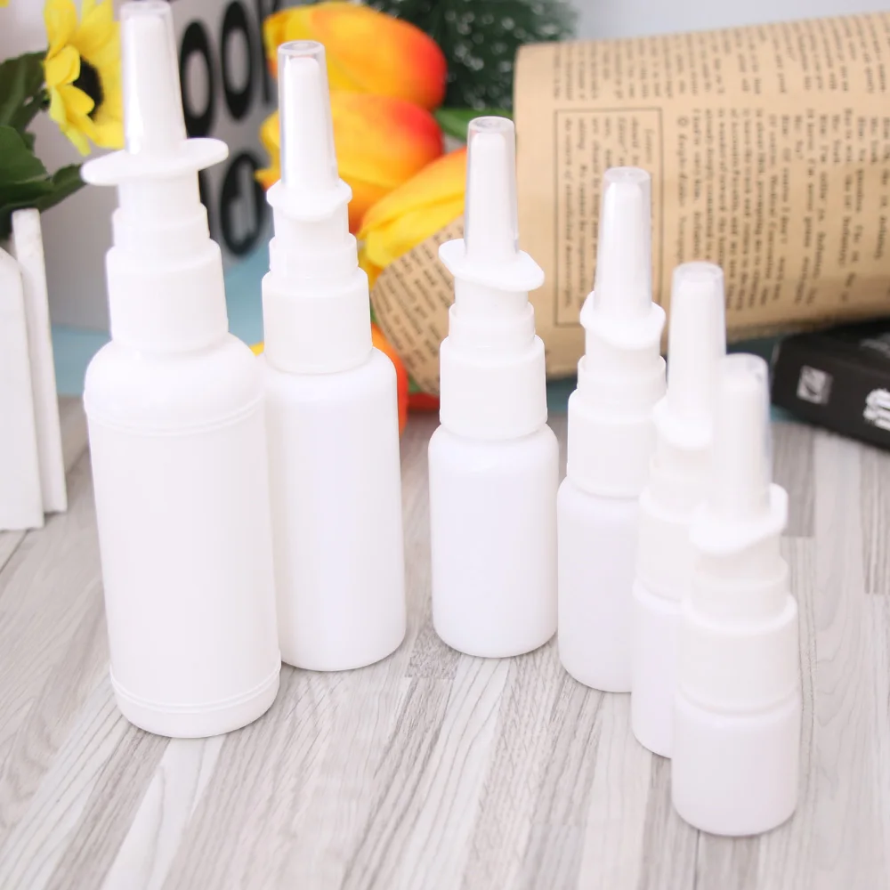 Sporting 5/10/15/20/30/50ml White Empty Plastic Nasal Spray Bottles Pump Sprayer - £23.90 GBP