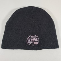 Miller Lite Beanie Hat Adult One Size Black 7&quot; Tall - £7.94 GBP