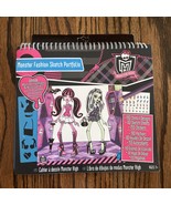 Monster High Fashion Sketch Sticker Stencil Portfolio Book 190 Stencil D... - $18.76