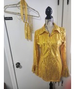 Gold Sequinned Sexy Dress themed 60s 70s 80s with free accessories Size ... - $35.67 CAD