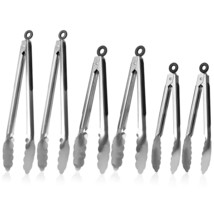 Stainless Steel Locking Tong Set Of 3 - Premium 7, 9 And 12 Inch Kitchen... - $27.99