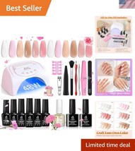 Starter Gel Nail Polish Set with High Power UV Lamp - 6 Jelly Colors Inc... - $48.00