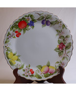 ANDREA By SADEK PORCELAIN FRUIT And BLOSSOM PATTERN CAKE PLATE Colorful ... - $13.46