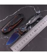 Exquisite Dragon scale Damascus knife EDC Tactical Folding knife - $135.33 CAD