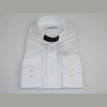Mens CEREMONIA Clergy Pastor Priest Shirt 100% Cotton Turkey #stn 13 HYB White image 4