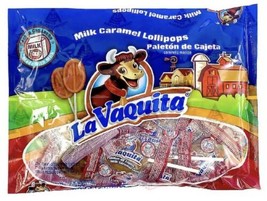 La Vaquita milk caramel mexican candy paletas lollipops sabor cajeta 24 ct - $23.71