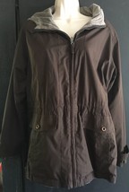 * Brown Softshell Hooded Jacket Coat Womens Size M - £18.36 GBP