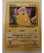 Pokemon 1999 Base Set Pikachu 58 / 102 NM Single Trading Card - £11.74 GBP
