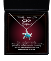 Czech Girlfriend Necklace Gifts - Turtle Pendant Jewelry Valentines Day  - £40.55 GBP