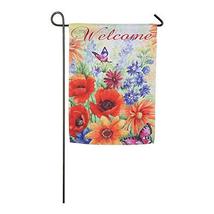 Meadow Creek Bright Wildflowers Welcome Decorative Suede Garden Flag- 2 Sided,12 - £11.98 GBP