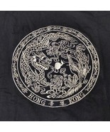 Hong Kong Dragon Embroidered Men&#39;s T Shirt Size M Black 100% Heavy Cotton - $19.13