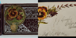 1885 antique AUTOGRAPH ALBUM west chester pa HARRY FISHER floral ada oh ... - £97.27 GBP