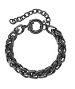 cuban link bracelet for women, stainless steel bracelets for women (Black) - £14.44 GBP