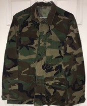 Woodland Camo Shirt Camouflage Military BDU Mens S Regular Long Sleeve B240 - £25.58 GBP