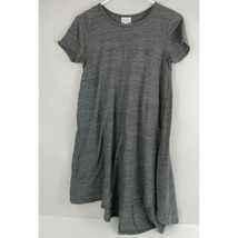 LuLaRoe Women&#39;s Solid Gray Oversized With One Pocket Cap Sleeve Dress Si... - $206.22 MXN