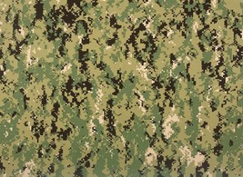 AOR2 Nwu Iii Navy Logo Nylon Taslan Digital Camo Military Fabric By Yard 58&quot;W - £11.18 GBP