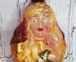 Vintage Blown Glass Mary Holding Baby Jesus Large Painted Christmas Orna... - $9.85