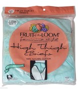 New VTG 90s FRUIT OF THE LOOM High Thigh Brief Granny Panties Size 5 Blu... - £14.78 GBP