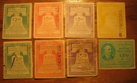 Federal Use Tax On Motor Vehicles Stamps 1942 Through 1946 - 8 Stamps In All - £12.54 GBP