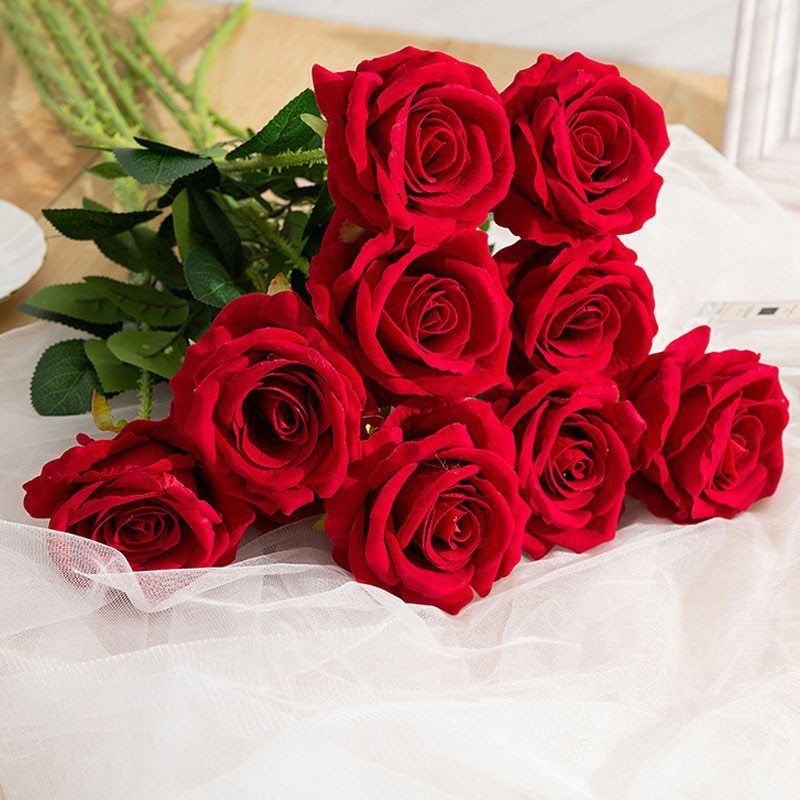 Artificial Red Rose Flowers Living Room Home Decoration Flowers Bouquet - $1.60+