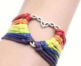 Pride heart rainbow rope bracelet - €8,65 EUR