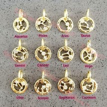 2023 Release14k Gold-plated Zodiac Sign Dangle Charm For Moments Bracelet - £12.76 GBP