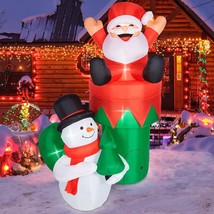 6FT Christmas Inflatables Outdoor Decorations Santa Claus Boots and Snowmen Blow - $139.22