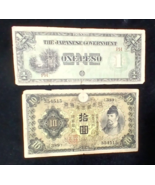(2)Japanese Government Occupation PHILIPPINES BANKNOTE, One Peso, c.1940... - $5.66