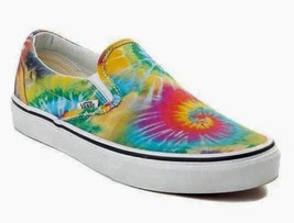 VANS Bright Yellow Turquoise Red Etc.Tie Dye Paisley Classic Slip-on Sho... - £55.02 GBP