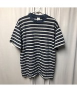 Sostanza T-Shirt Mens Large Cotton Preshrunk Striped Blue White Made in USA - $16.65