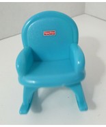 Fisher Price My First Dollhouse furniture piece blue rocking chair - $5.93